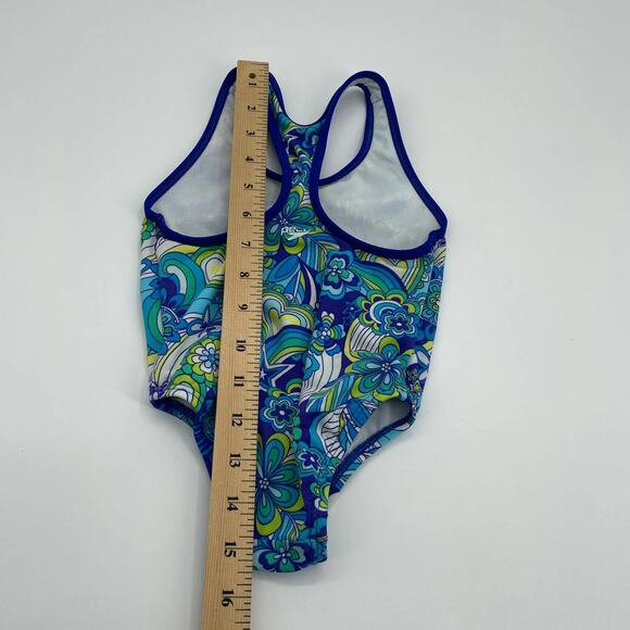 SPEEDO Swimsuit One Piece Floral Print Racerback Bathing Suit Baby 18 Months - Picture 5 of 6